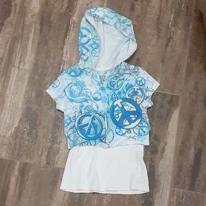 Justice size 6 tank with ss cropped hoodie